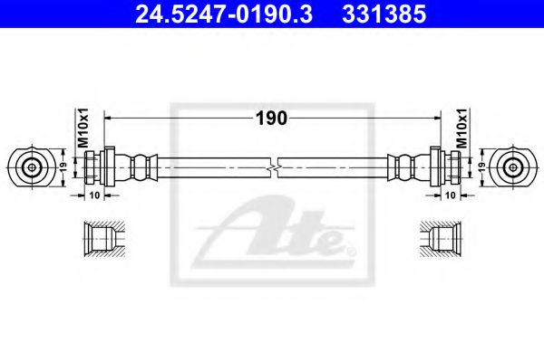 24.5247-0190.3 ATE Brake System Brake Hose