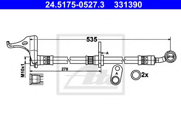 24.5175-0527.3 ATE Brake System Brake Hose