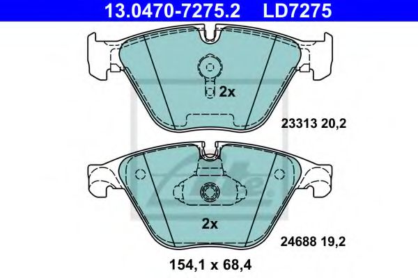 13.0470-7275.2 ATE Brake System Brake Pad Set, disc brake