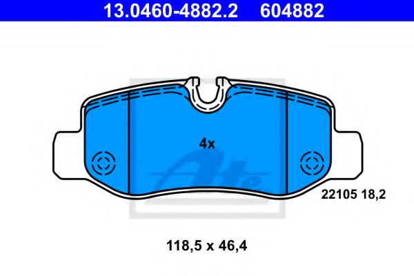 13.0460-4882.2 ATE Brake Pad Set, disc brake