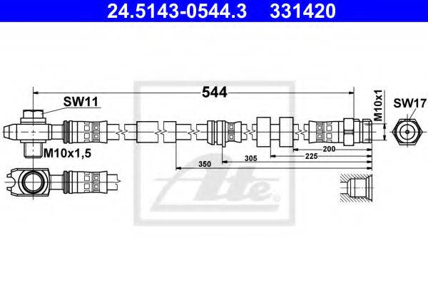 24.5143-0544.3 ATE Тормозная система Тормозной шланг