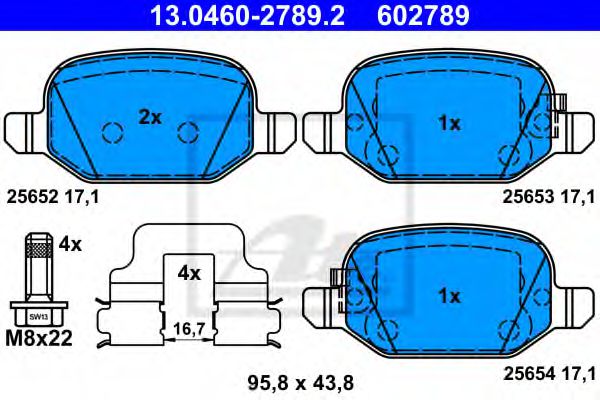 13.0460-2789.2 ATE Brake System Brake Pad Set, disc brake
