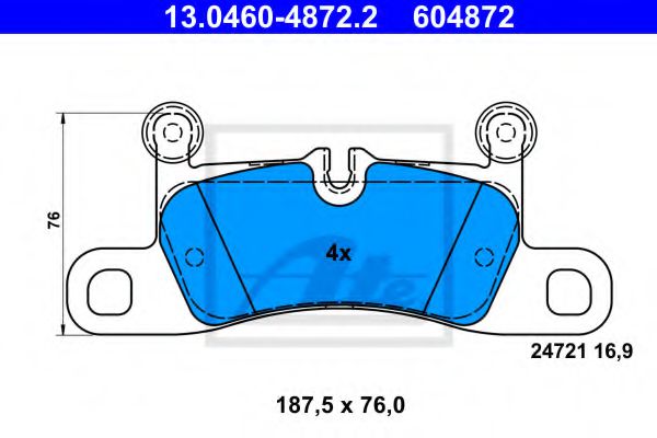 13.0460-4872.2 ATE Brake Pad Set, disc brake