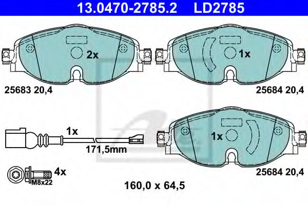 13.0470-2785.2 ATE Brake System Brake Pad Set, disc brake