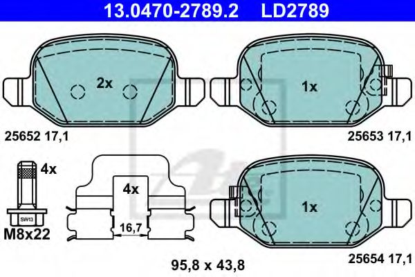 13.0470-2789.2 ATE Brake System Brake Pad Set, disc brake