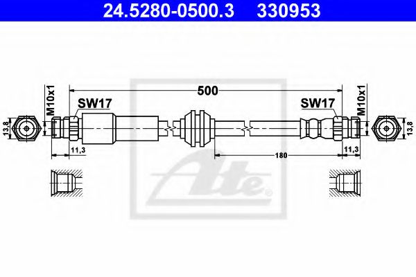 24.5280-0500.3 ATE Brake System Brake Hose