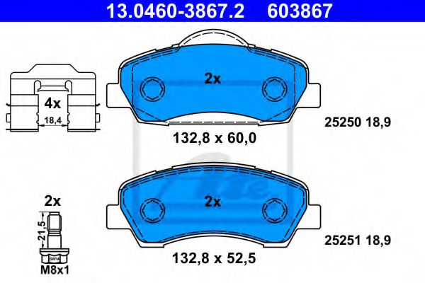 13.0460-3867.2 ATE Brake System Brake Pad Set, disc brake