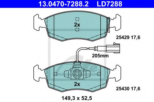 13.0470-7288.2 ATE Brake Pad Set, disc brake