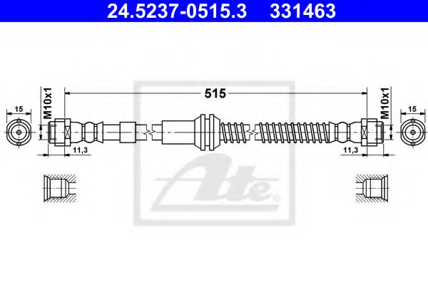 24.5237-0515.3 ATE Brake System Brake Hose