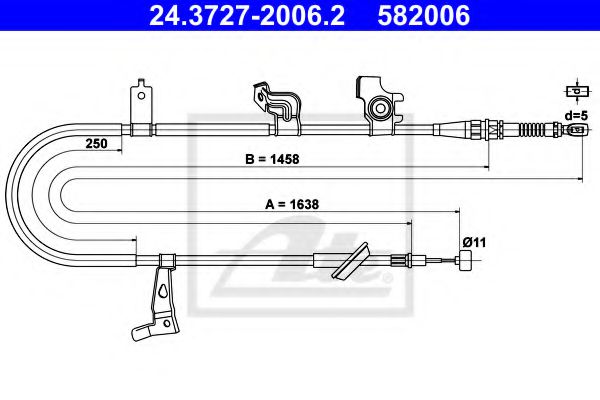 24.3727-2006.2 ATE Brake System Cable, parking brake