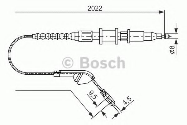 1 987 477 143 BOSCH Cable, parking brake