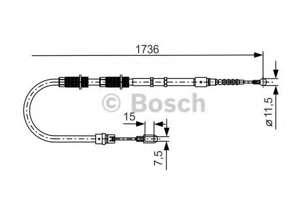 1 987 477 257 BOSCH Cable, parking brake