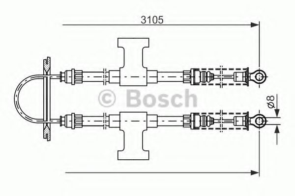 1987477388 BOSCH Cable, parking brake