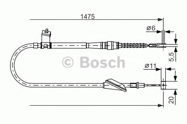 1 987 477 608 BOSCH Cable, parking brake