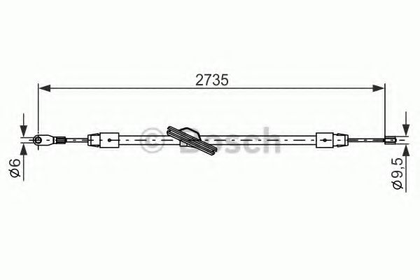 1 987 477 845 BOSCH Cable, parking brake