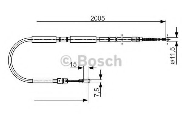 1 987 477 923 BOSCH Cable, parking brake
