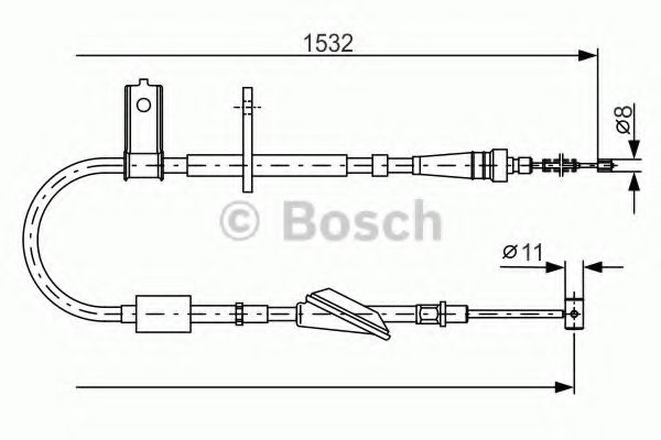 1 987 482 093 BOSCH Cable, parking brake
