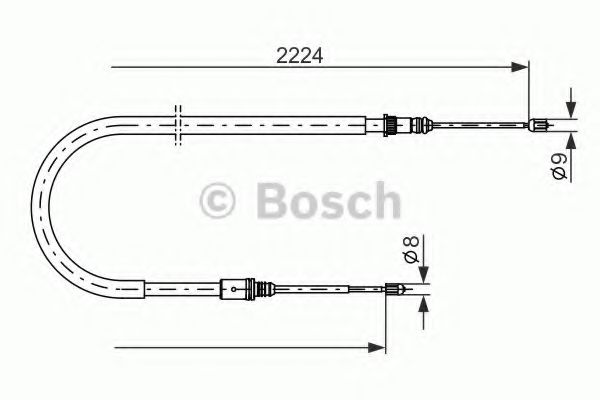 1 987 482 303 BOSCH Cable, parking brake