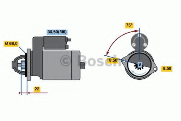 0 001 107 435 BOSCH Starter System Freewheel Gear, starter