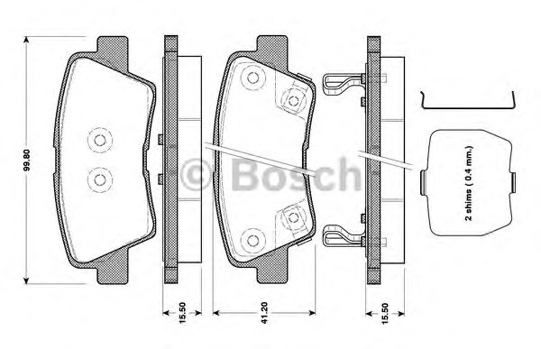 0 986 TB3 089 BOSCH Brake Pad Set, disc brake