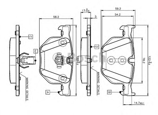 0 986 TB2 207 BOSCH Brake System Brake Pad Set, disc brake