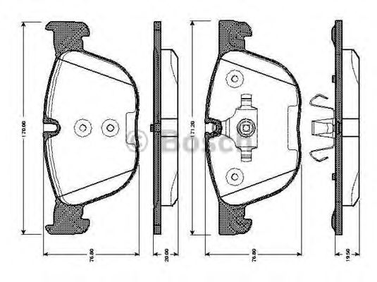 0 986 TB3 035 BOSCH Тормозная система Комплект тормозных колодок, дисковый тормоз