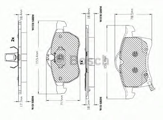 F 03A 150 012 BOSCH Тормозная система Комплект тормозных колодок, дисковый тормоз