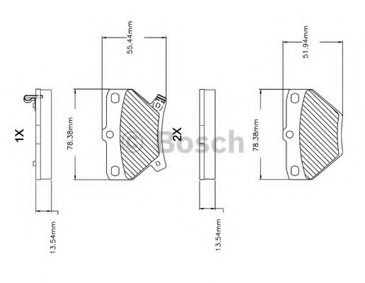 F 03B 150 074 BOSCH Комплект тормозных колодок, дисковый тормоз