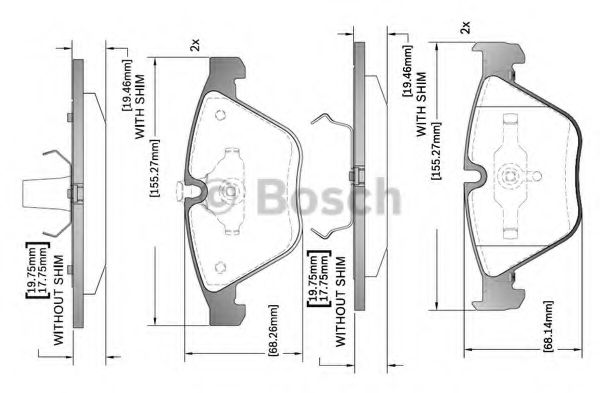 F 03B 150 317 BOSCH Brake Pad Set, disc brake