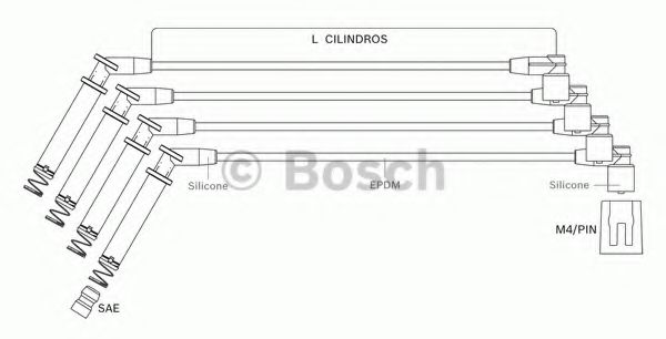 F 000 99C 128 BOSCH Ignition System Ignition Cable Kit