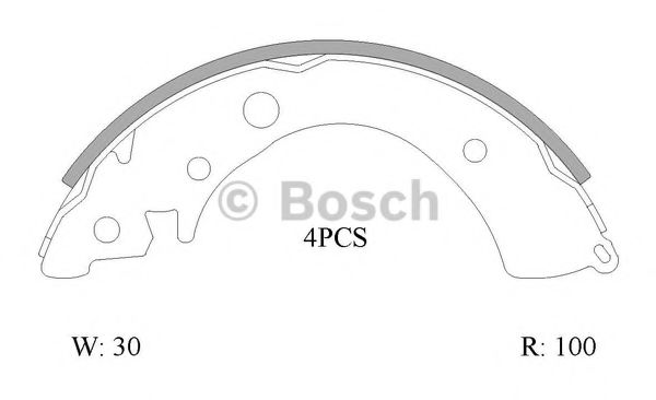 0 986 AB0 804 BOSCH Brake System Brake Shoe Set