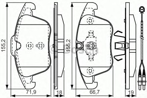 0 986 TB3 201 BOSCH Brake Pad Set, disc brake