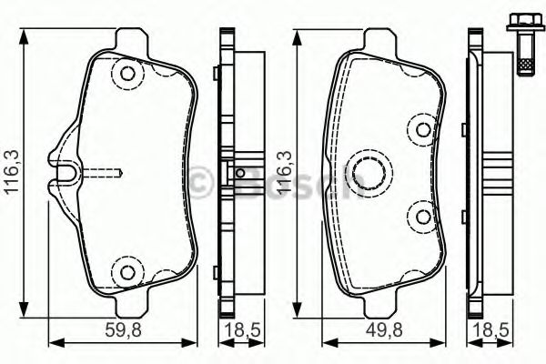 0 986 TB3 206 BOSCH Brake System Brake Pad Set, disc brake