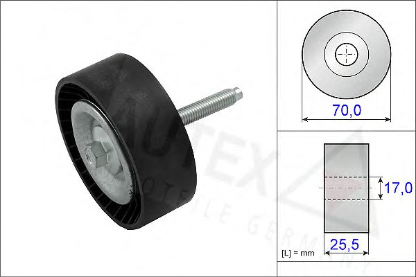 654834 AUTEX Deflection/Guide Pulley, v-ribbed belt