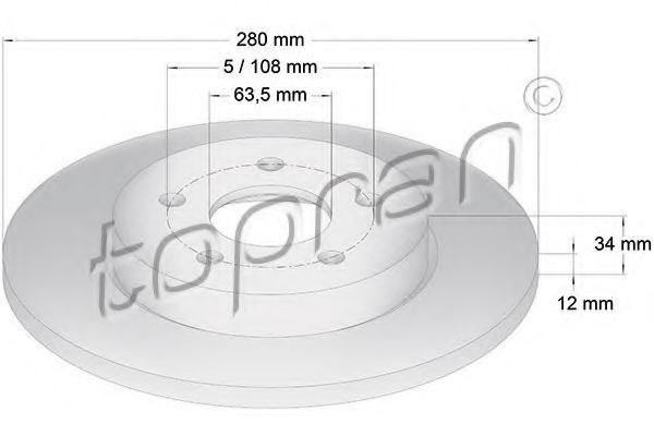 301 957 TOPRAN Brake System Brake Disc