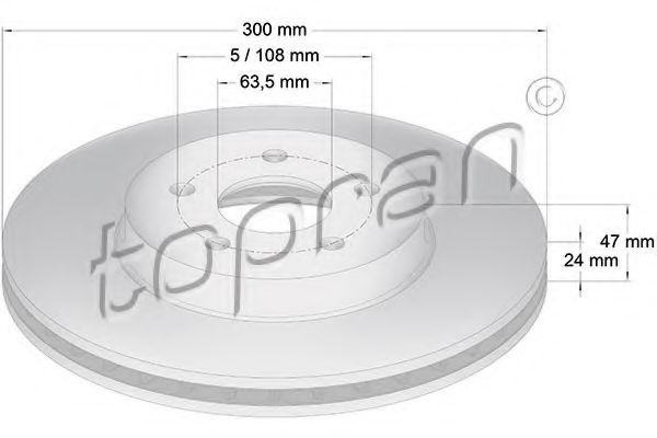 301 956 TOPRAN Тормозная система Тормозной диск