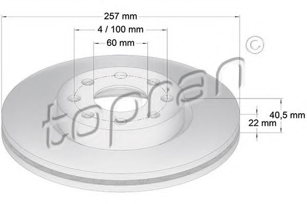 207 602 TOPRAN Brake Disc