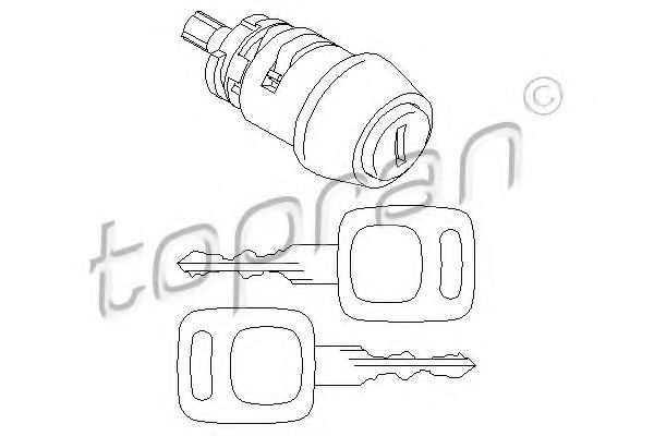 107 090 TOPRAN Lock Cylinder, ignition lock