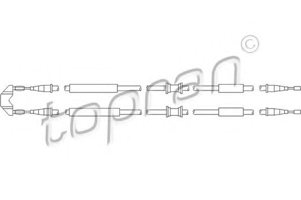 205 507 TOPRAN Cable, parking brake
