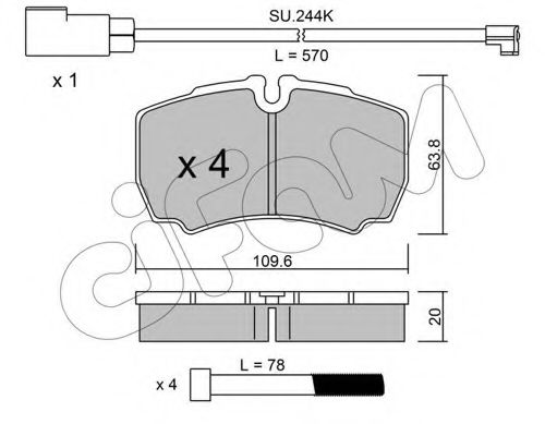 822-6042K CIFAM Brake Pad Set, disc brake