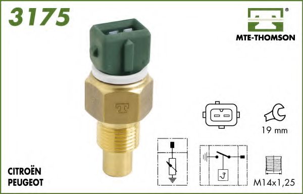 3175 MTE-THOMSON Sensor, coolant temperature