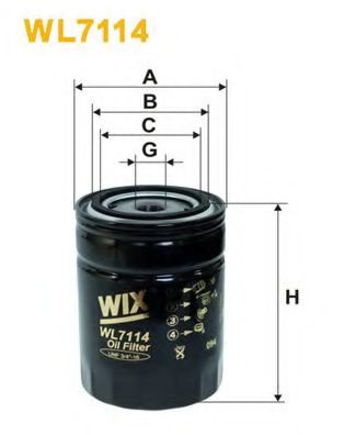 WL7114 WIX+FILTERS Смазывание Масляный фильтр