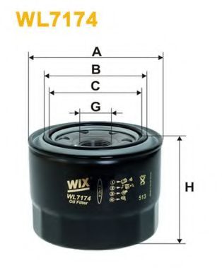 WL7174 WIX+FILTERS Масляный фильтр
