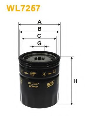 WL7257 WIX+FILTERS Масляный фильтр