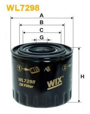 WL7298 WIX+FILTERS Масляный фильтр