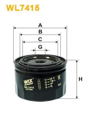 WL7415 WIX+FILTERS Lubrication Oil Filter
