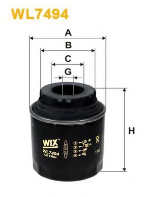 WL7494 WIX+FILTERS Oil Filter