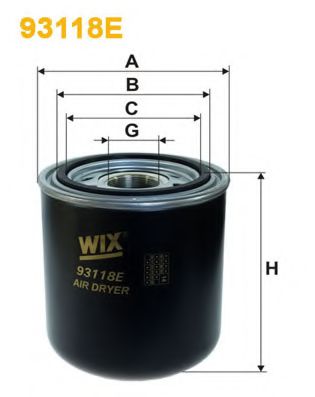 93118E WIX FILTERS Air Dryer, compressed-air system