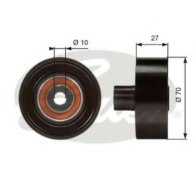 T36051 GATES Belt Drive Deflection/Guide Pulley, v-ribbed belt