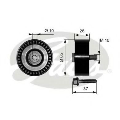 T36300 GATES Deflection/Guide Pulley, v-ribbed belt